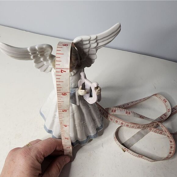 Lladro Figurine Christmas Tree Topper Angel Harp Mint  Made Spain - Picture 8 of 9